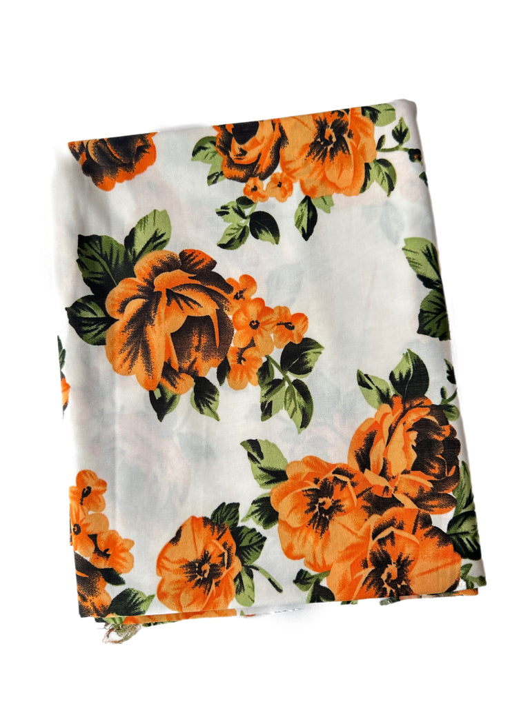 Orange blossom floral Ity knit