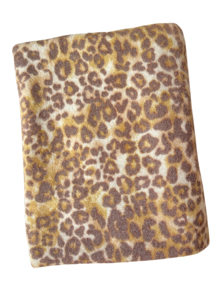Gold buttery soft cheetah brushed hacci knit - Sincerely Rylee