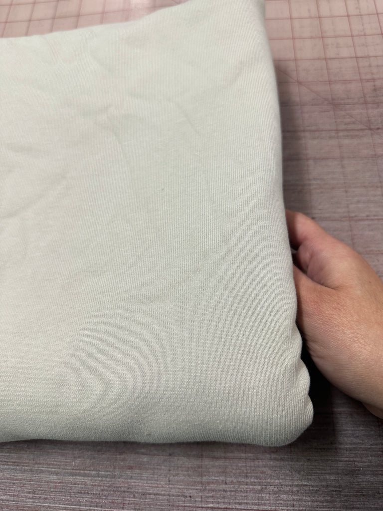 Light grey 1x1 rib knit poly cotton spandex 19.5 oz 2.5 yard cut