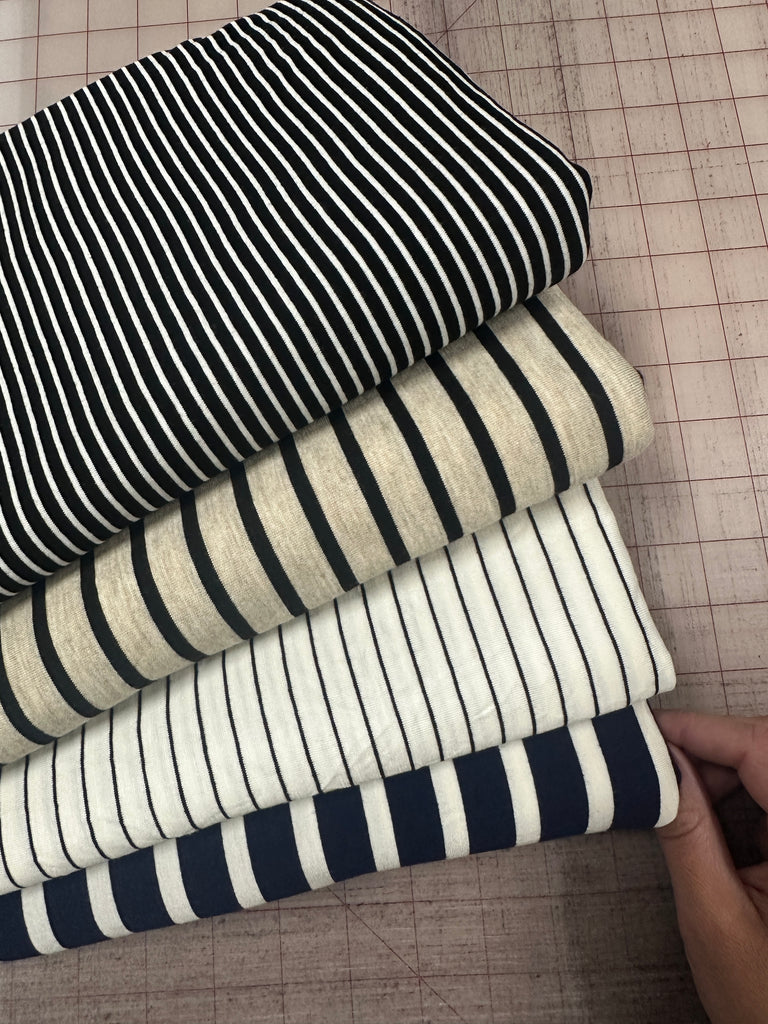 Rayon spandex stripe bundle 6 yards total