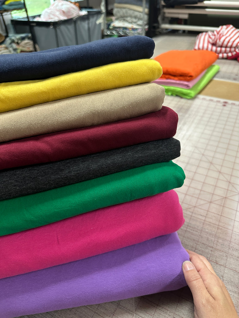 Cotton spandex knit solids