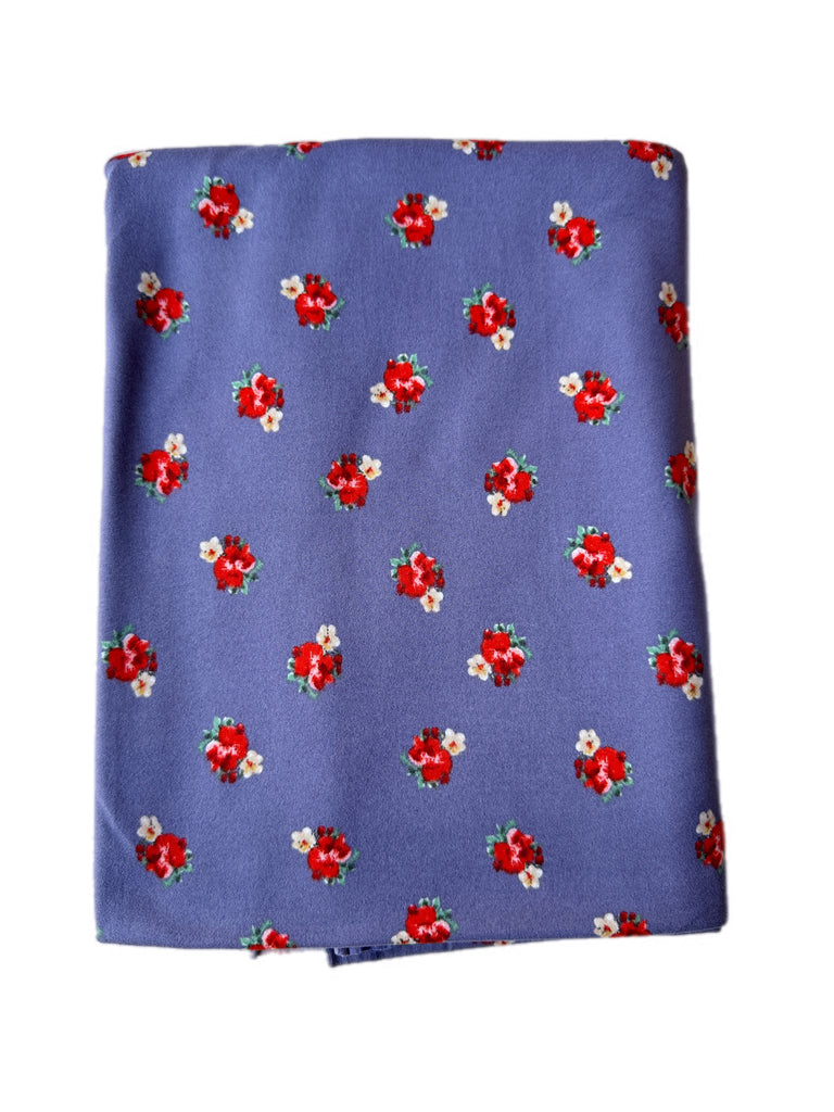 Dusty lilac brushed poly knit floral
