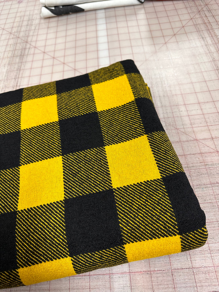 Mustard and black hacci knit 2.5 yard cut
