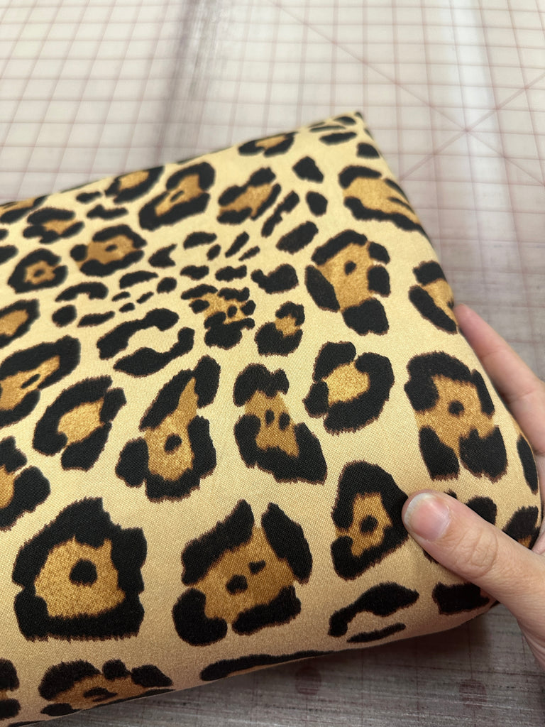 Brushed poly cheetah knit