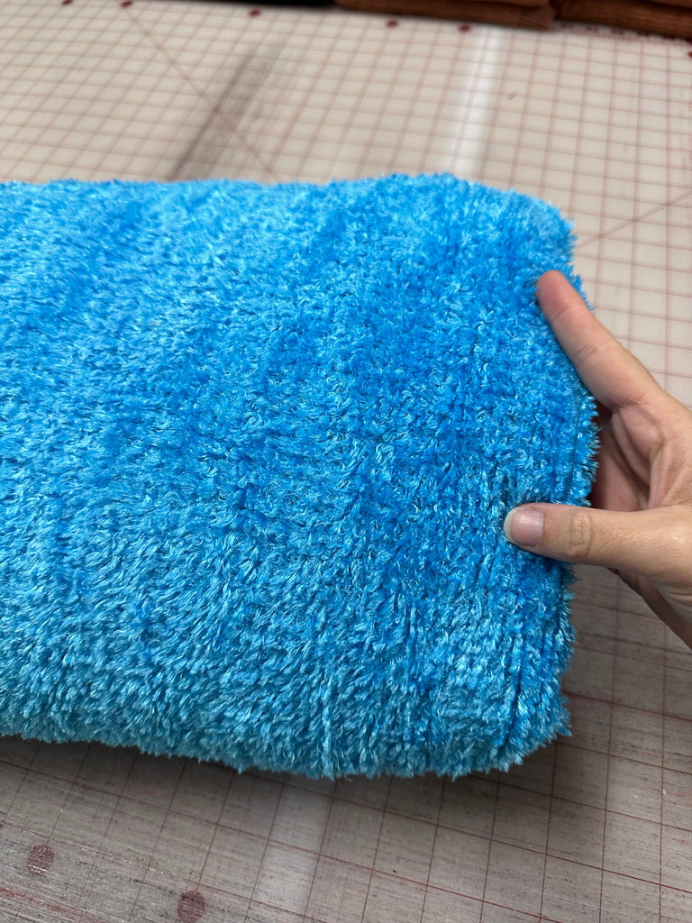 Bright blue mohair sweater knit