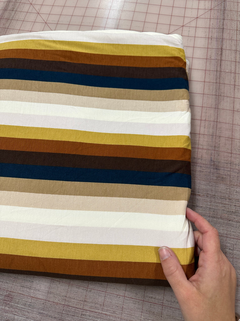 November inspired rayon spandex stripe knit