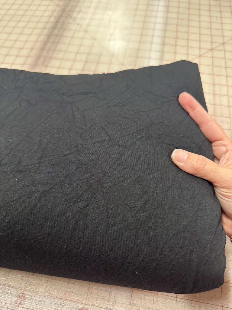 Black heavy weight rayon spandex knit