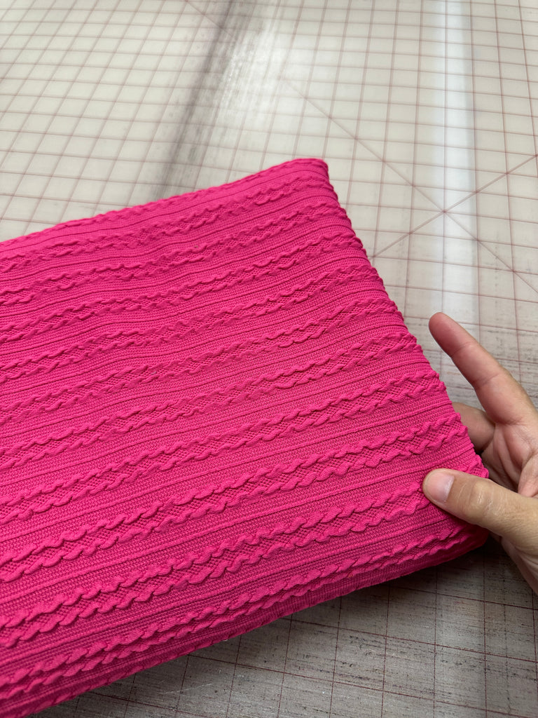 Magenta cable knit 3 yard cut