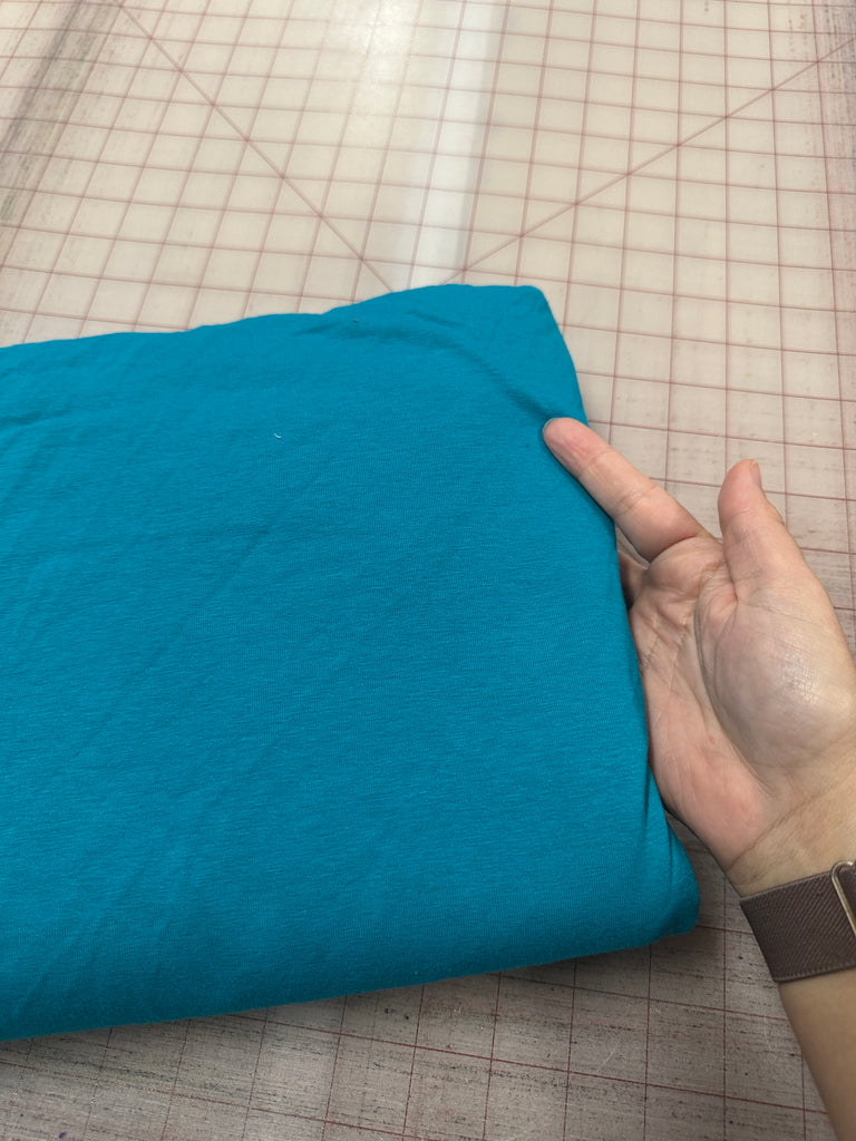 Turquoise cotton Lycra knit solid