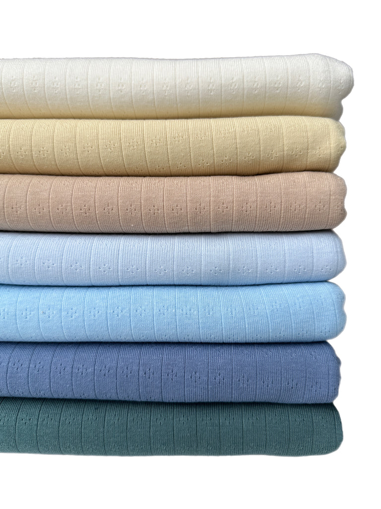 Cotton Poly Rib knit Pointelle