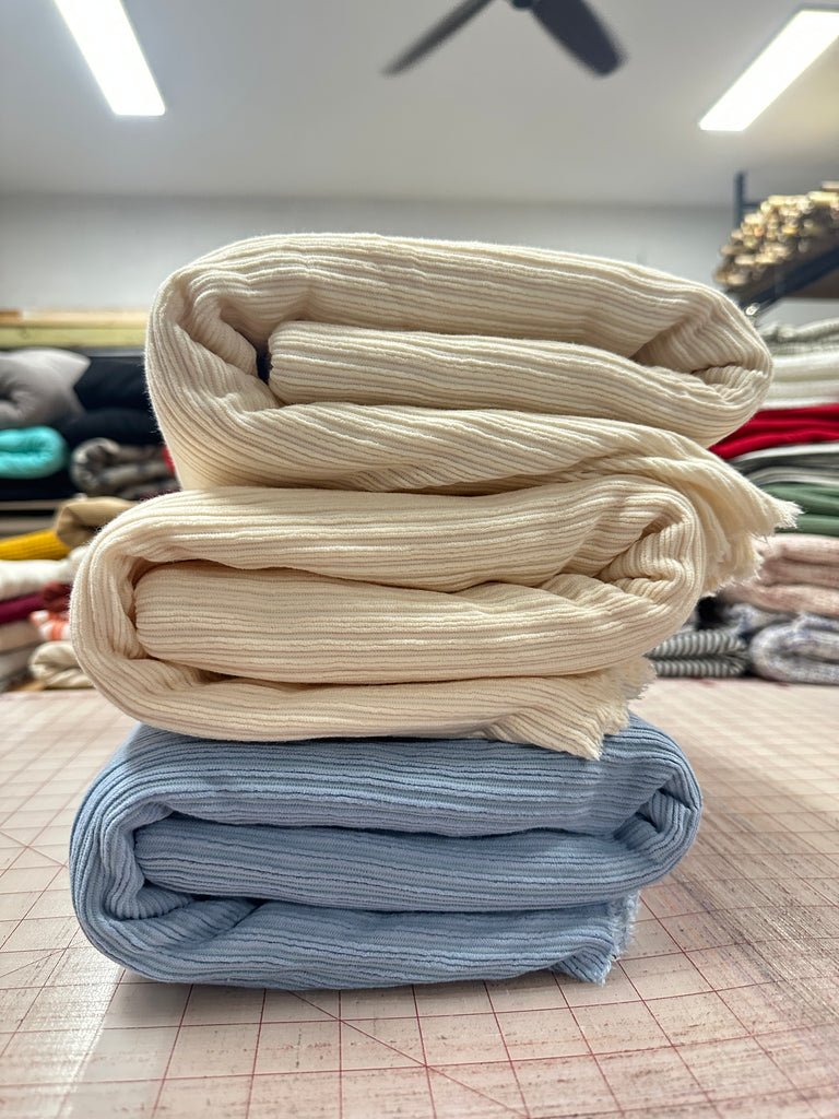 Cotton poly spandex ruffle jersey knits (3 yard cuts)