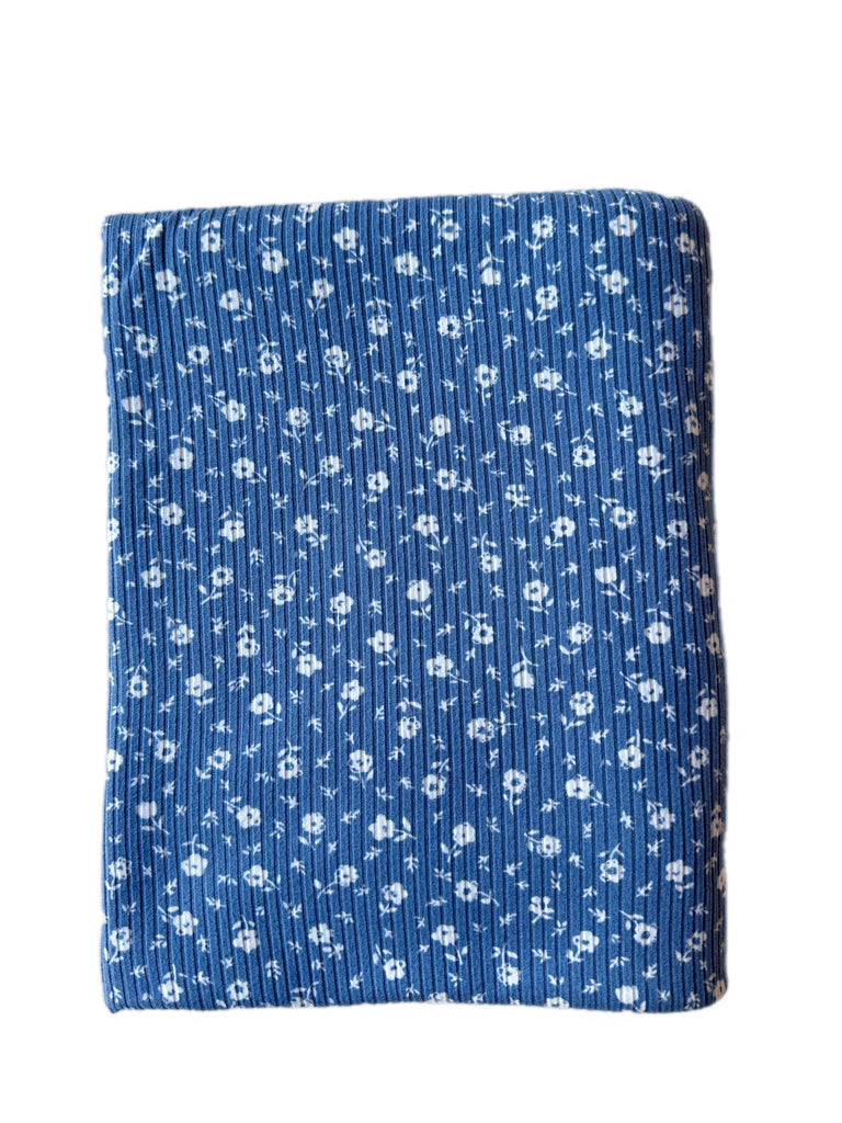 Denim ditsy floral yummy rib knit