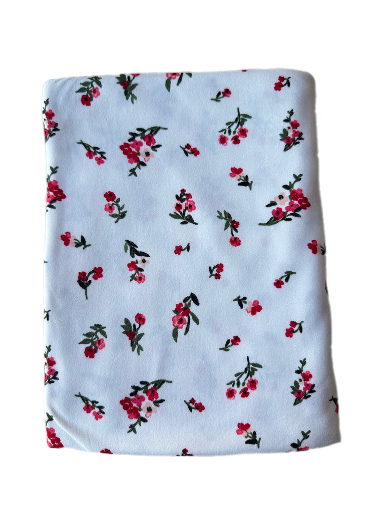 Cranberry Spritz Floral brushed poly knit