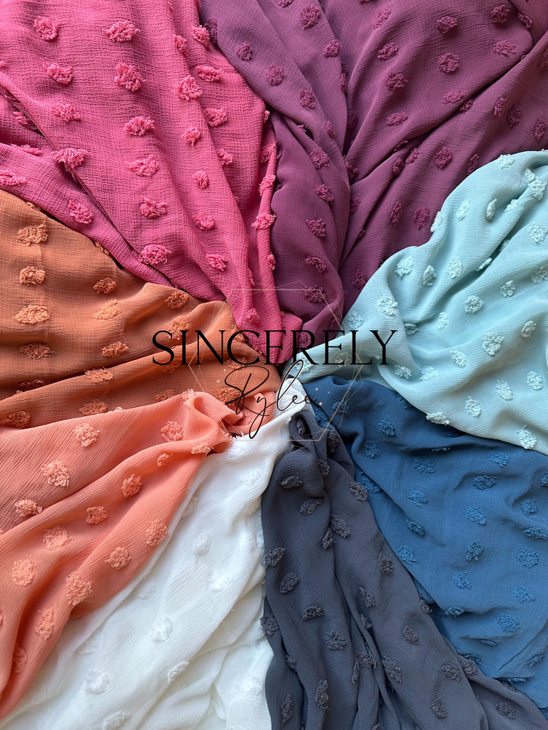 Chiffon Swiss Dot woven solids