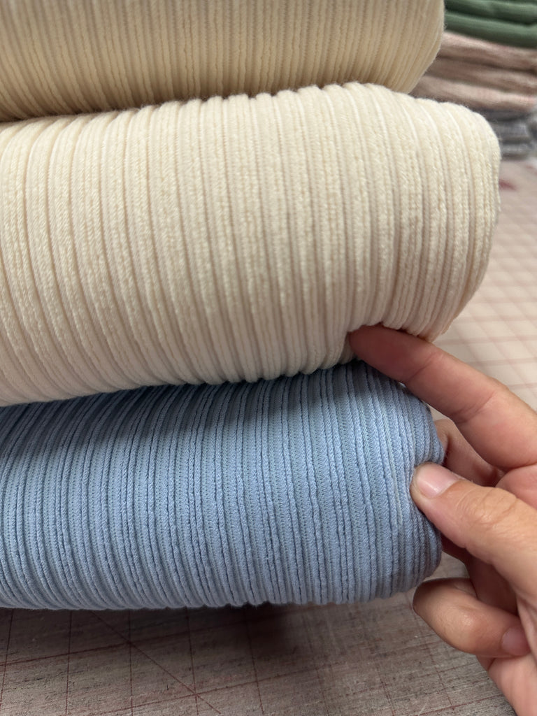 Cotton poly spandex ruffle jersey knits (3 yard cuts)