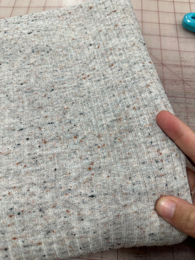 Confetti rib knit 91 cotton 5 poly 4 span TWO YARD CUT