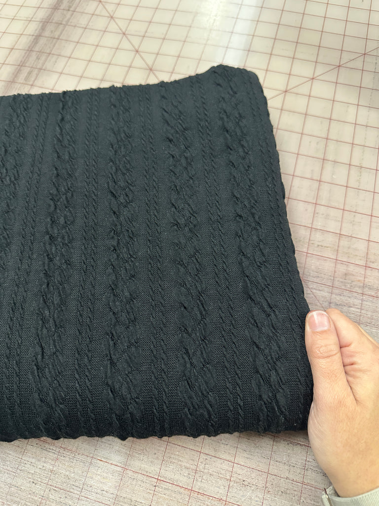 Black cable knit 2.5 yard cut