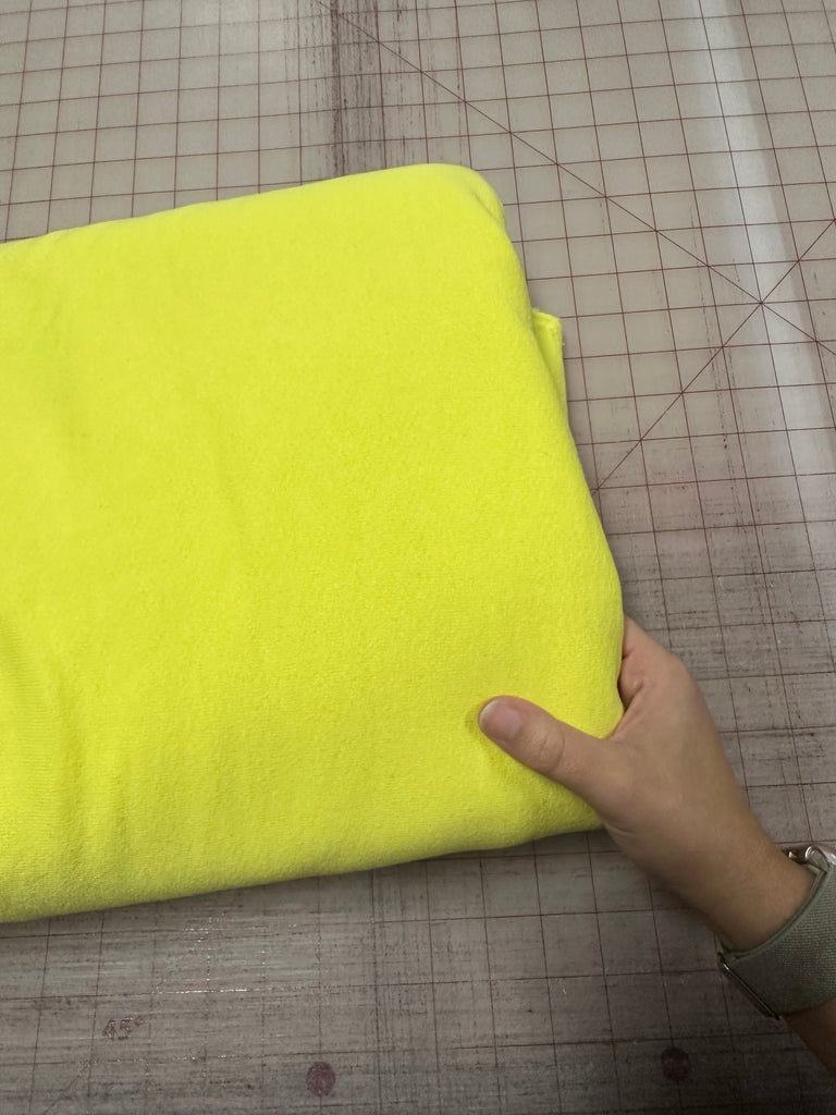 Yellow brushed French terry knit 3.5 yard cut 1.5lb per yard