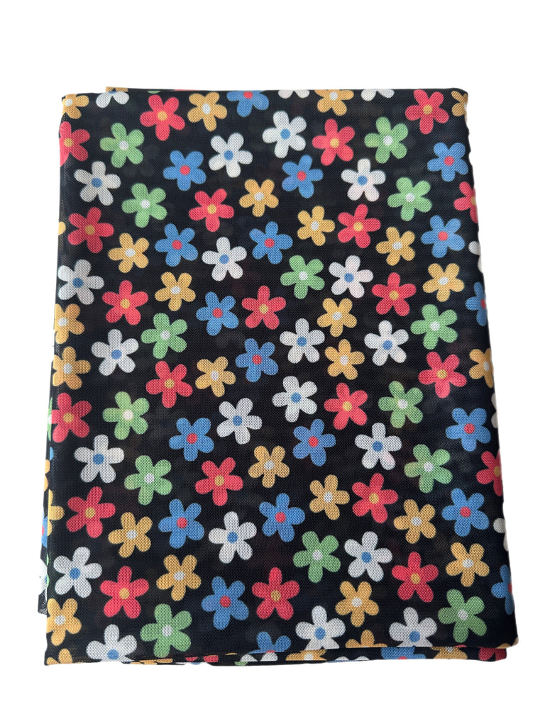 70s floral mesh knit