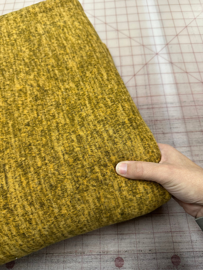 Mustard brushed hacci knit