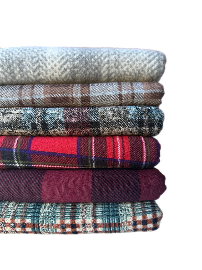 #4 sweater knit plaid bundle 10 yards total