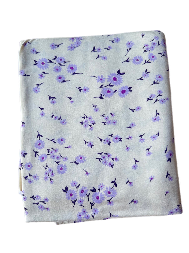 Lavender floral brushed poly knit