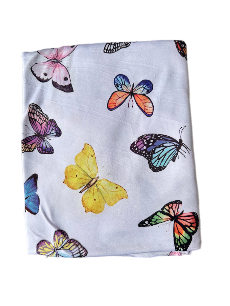 Butterflies brushed poly knit