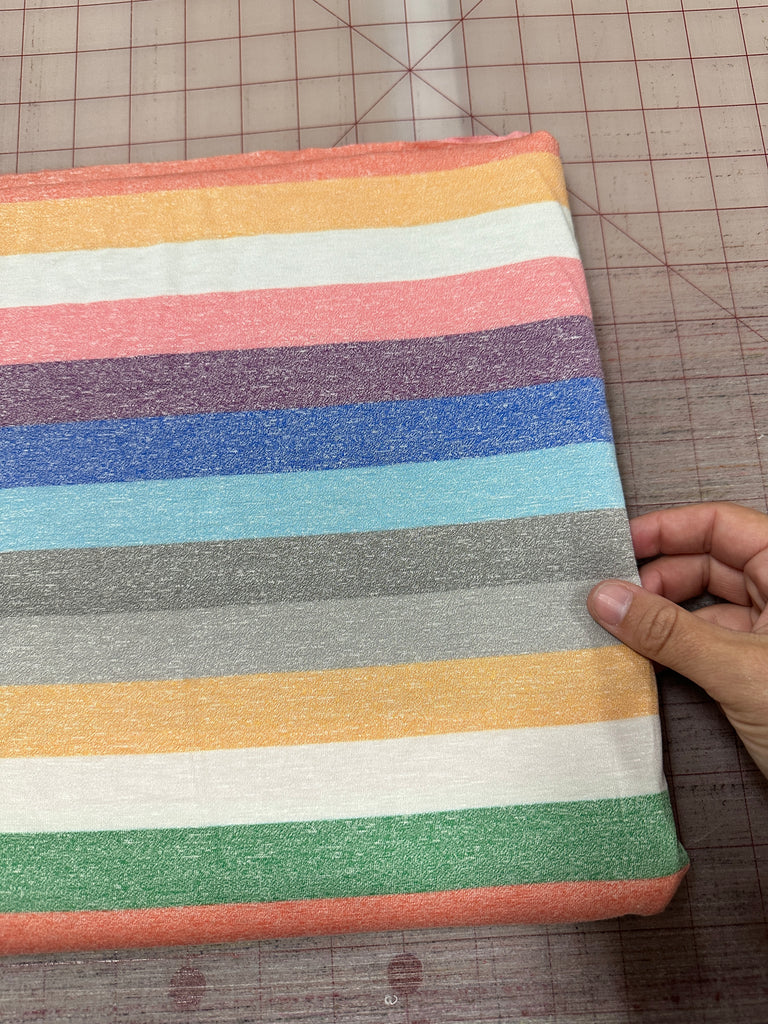 Heathered stripe rayon spandex knits 2.5 yard cut