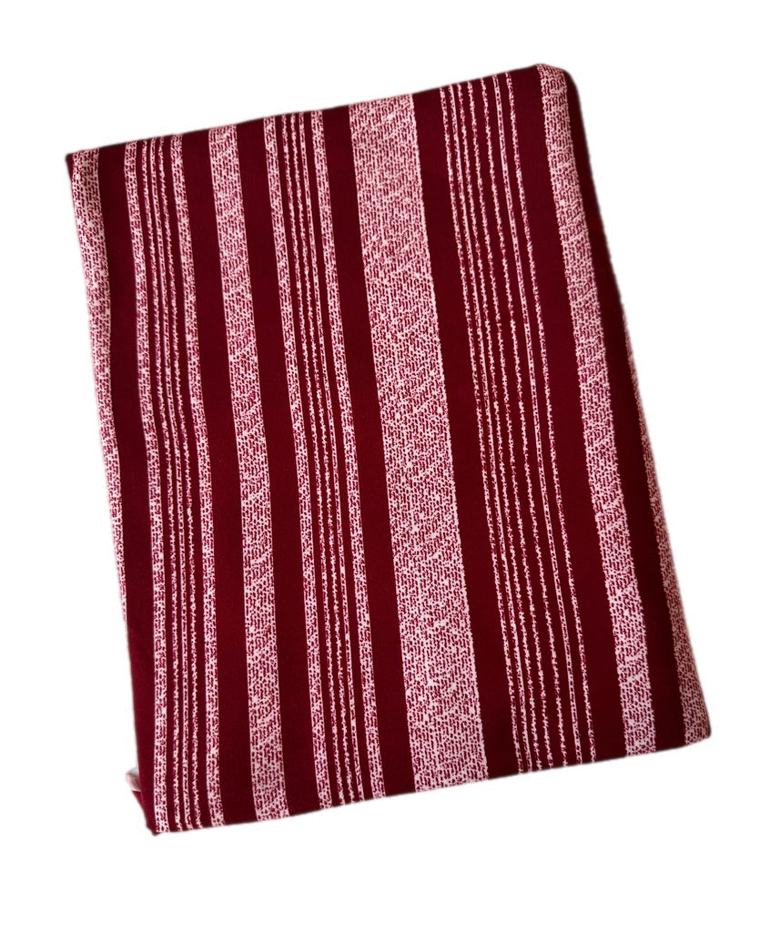 Distress stripe brushed poly knit