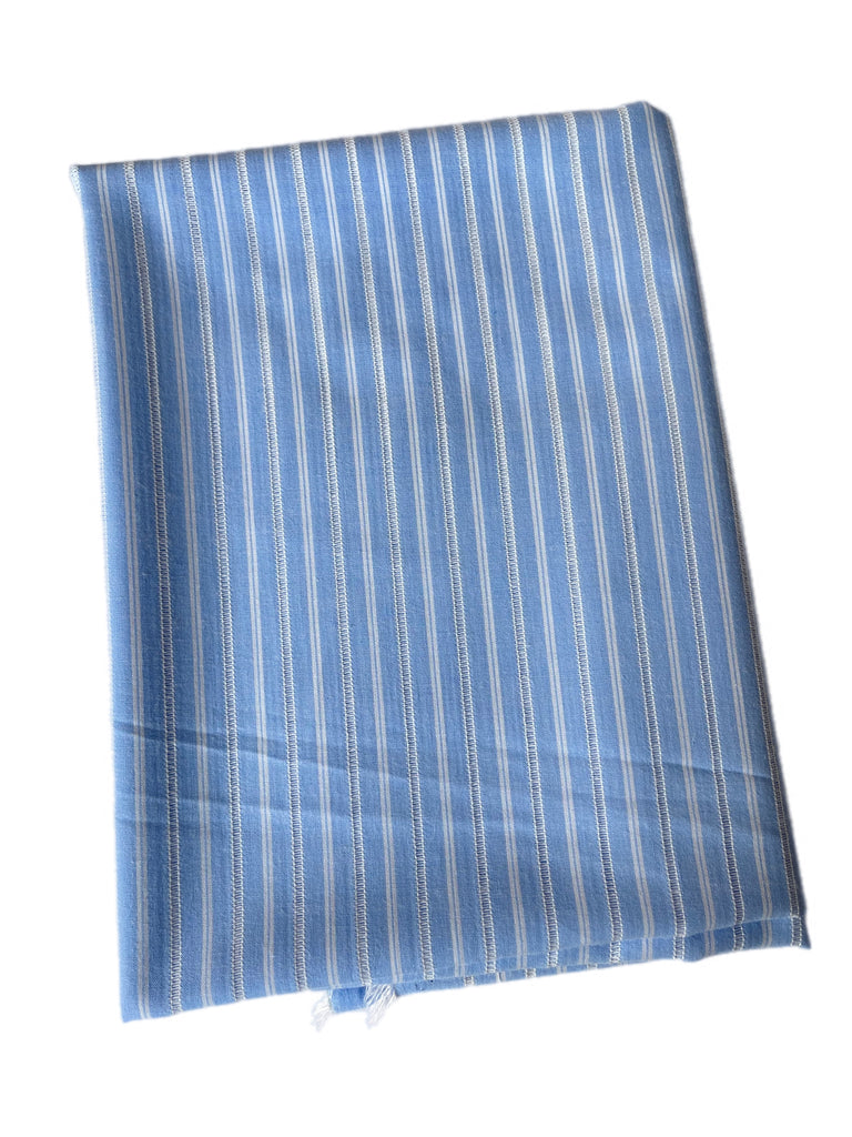Cotton woven light blue stripe