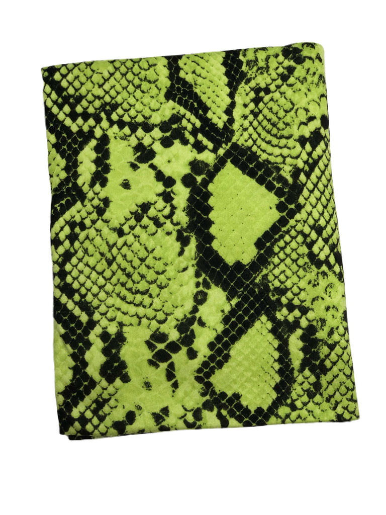 Green and black snake skin brushed poly knit - Sincerely Rylee