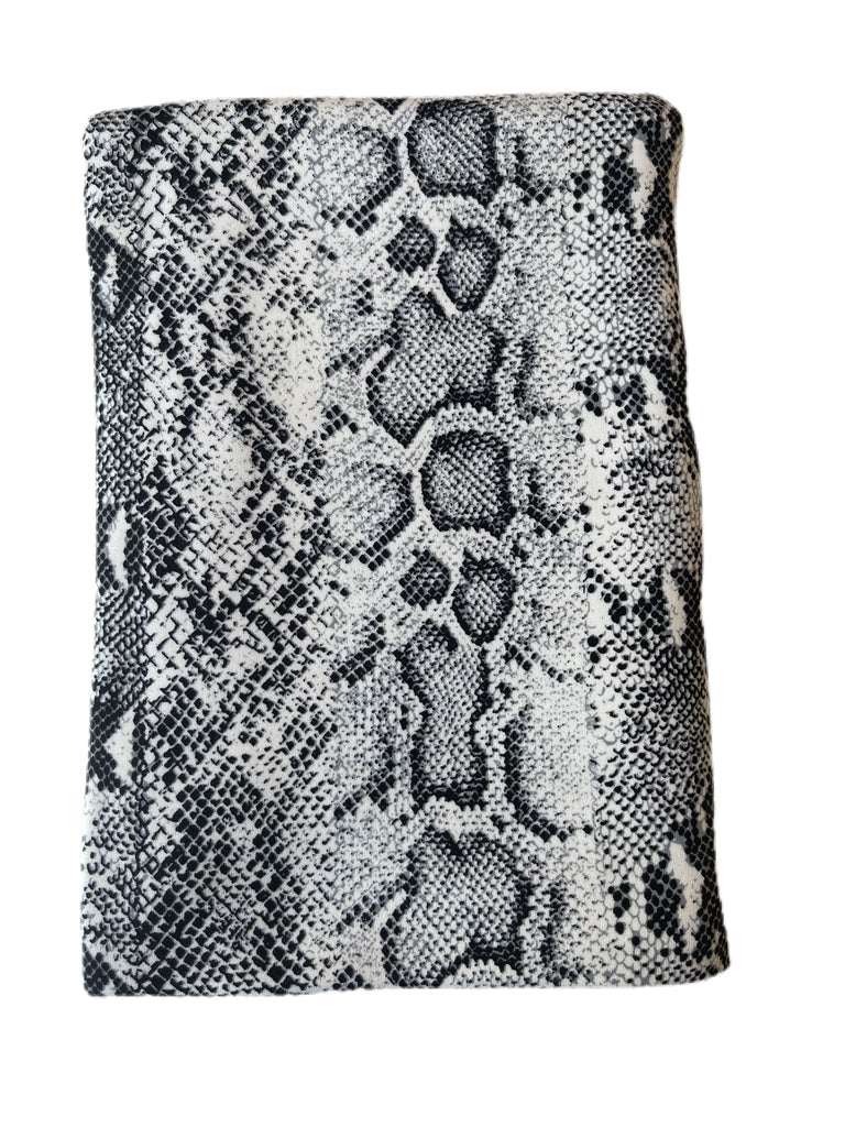 Black and white snake skin brushed poly knit - Sincerely Rylee